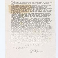 Correspondence from Bennett Dell to General W. G. Worthe